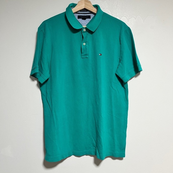 Tommy Hilfiger Green Custom Fit Polo Shirt - Size XL - Picture 2 of 10